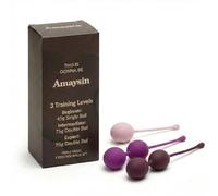 Amaysin Triple Boules de Geisha Set - Violet | 14 / 19,5 cm de longueur, 4,5 / 8,5 cm insérables, 3,2 / 3,3 / 2,9 cm de diamètre, Silicone, Rose, Violet, Bordeaux, 217 g