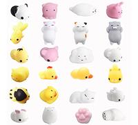 Amaza Mochi Squishy Kawaii Lot de 24 pour Cadeau Anniversaire Enfants Invites, Mignon Animaux Squishies Jouets Anti Stress Enfant - Récompense en Classe,Goody Bag Filler, Cadeaux Anniversaire Invités