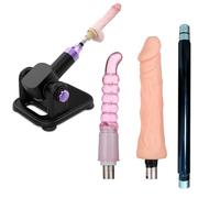 AMAZBEE Machine à sexe avec gode réaliste Machines de poussée automatique avec 3XRL Attachments Portable FuckMachine Device with Suction Cups for Men Women and Couple Sex Toys (4 pcs)