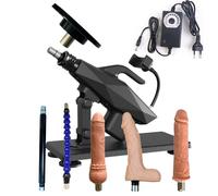 AMAZBEE Machine sexuelle automatique avec plug anal et gode Machine à baiser amovible avec base à ventouse Dispositif de poussée avec support pour téléphone portable (Dildo)