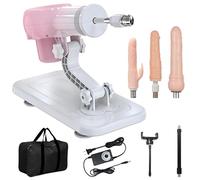 AMAZBEE Machine sexuelle avec gode et plug anal Machine à poussées automatique avec 3 connecteurs XLR Machine à baiser Jouet sexuel extrême pour adultes (A)