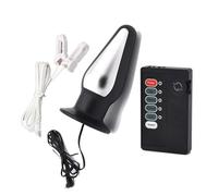 AMAZBEE Massager prostatique avec pinces à seins Dilatateur anal avec effet de choc électrique pour hommes femmes Bouchons anaux pour stimulation du point G (L)