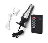 AMAZBEE Massager prostatique avec pinces à seins Dilatateur anal avec effet de choc électrique pour hommes femmes Bouchons anaux pour stimulation du point G (M)