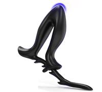 AMAZBEE Plug Anal Réglable À 4 Niveaux, Dilatateur Anal En Silicone Avec Design Ergonomique Incurvé Surface Lisse Facile À Nettoyer, Compatible Avec Un Kit De Lavement