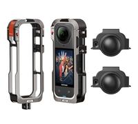Amazear Étui de Protection métal Insta360 X5, Cadre Utilitaire, Construction Solide, Cage Aluminium Verrouillage Rapide,Gris Acier Métallisé