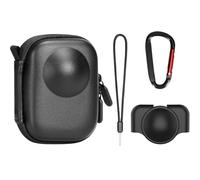 AMAZEAR Étui de transport pour accessoires DJI OSMO 360 avec bouchon d'objectif, sac de rangement compact portable avec dragonne en cuir PU OSMO360 étui de protection