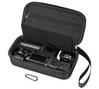 AMAZEAR Étui pour DJI Osmo Pocket 4, Osmo Pocket 4 Accessoires Case- Sac de Transport Compact avec dragonne & Mousqueton, Mallette de Protection pour Accessoires, Rangement & Protection, Noir