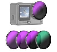 AMAZEAR Filtres pour DJI OSMO Action 6 Accessoires, Accessoires Osmo Action 6 Pro ND16 + ND64 + ND256 + CPL pour Objectif | 4 Pièces | Verre Optique | HD | Anti-Traces | Montage Facile