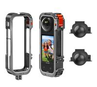 AMAZEAR Kit de Cadre en Aluminium pour Insta 360 X4, boîtier métallique Multifonction pour Accessoires Insta 360 X4, Capuchon de Protection en Silicone pour lentille.