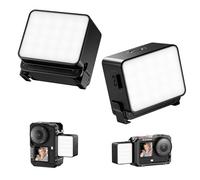 AMAZEAR Lampe vidéo LED magnétique pour DJI Osmo Action 6 Accessoires, Photographie Selfie Vlog Lighting Flash | IRC ≥ 95 | 5600K | Luminosité réglable | 1,6 W | USB-C rechargeable | Noir