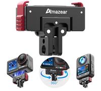 AMAZEAR Support à dégagement rapide en métal rotatif à 360° pour DJI OSMO Action 5 Pro/Xtra Edge, adaptateur magnétique en aluminium amélioré, compatible avec DJI OSMO 360/Action 3/4, noir/rouge