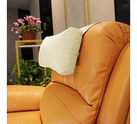 AmazeCov Coussin de tête antidérapant pour fauteuil inclinable - Coussin de soutien du cou avec housse en velours pour soulager la douleur à la maison, au bureau et en voyage (ivoire)