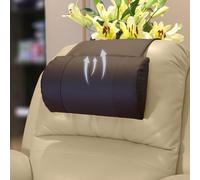AmazeCov Coussin de tête en cuir perforé respirant et en mousse à mémoire de forme - Base antidérapante avec support de cou réglable en chocolat, pour fauteuils inclinables, canapés et causeuses,