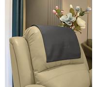 AmazeCov Housse d'appui-tête pour siège tapissier,Protection d'appui-tête en Simili Cuir pour Fauteuil inclinable, Housse de Fauteuil de cinéma pour la Maison ou Le Bureau (Gris Foncé)