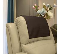 AmazeCov Housse d'appui-tête pour siège tapissier,Protection d'appui-tête en Simili Cuir pour Fauteuil inclinable, Housse de Fauteuil de cinéma pour la Maison ou Le Bureau (Chocolat)