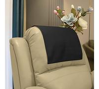 AmazeCov Housse d'appui-tête pour siège tapissier,Protection d'appui-tête en Simili Cuir pour Fauteuil inclinable, Housse de Fauteuil de cinéma pour la Maison ou Le Bureau (Noir)