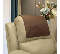 AmazeCov Housse d'appui-tête pour siège tapissier,Protection d'appui-tête en Simili Cuir pour Fauteuil inclinable, Housse de Fauteuil de cinéma pour la Maison ou Le Bureau (Brun)
