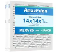 AmazEden MPR 600 Lot de 4 filtres à air plissés pour four et climatisation 35,6 x 35,6 x 2,5 cm (taille réelle : 35 x 35 x 1,9 cm)