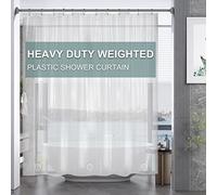 AmazerBath - Rideau de douche en plastique épais EVA 8G avec œillets métalliques robustes, étanches