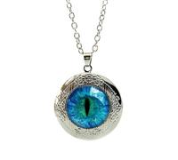 AMAZETEC Collier avec pendentif médaillon œil de chat, dragon, Notre Dame de Guadalupe Mandala 2017