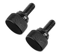 Amazicha Lot de 2 vis de boulon de selle noires en acier inoxydable à installation rapide 6,35 mm - 20 - Compatible avec Harley Touring Softail Sportster Dyna Street Glide Road Glide Ultra Glide