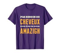 Amazigh Chauve Kabyle Homme Chauve Idée-Cadeau Drôle Kabyle T-Shirt, Homme, Violet, L