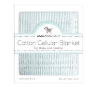 Amazing Baby by SwaddleDesigns, Couverture Cellulaire pour Bébé en Mousseline de Coton, Bleu Clair, 112 x 112cm