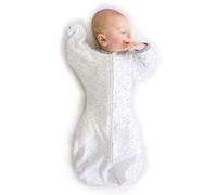 Amazing Baby by SwaddleDesigns, Gigoteuse d'Emmaillotage de Transition pour Bébé avec Manches à Retrousser, Swaddle Sack with Arms Up, Confettis, Gris Argent, Petit, 0-3 Mois