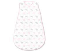 Amazing Baby by SwaddleDesigns, Gigoteuse en Coton avec Fermeture Éclair à Double Sens, Petits Éléphants, Rose Pastel, Petit, 0-6 Mois