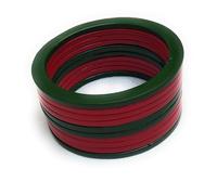 Amazing Bangles : Lot de 10 bracelets indiens traditionnels faits à la main pour femmes et filles Vert et rouge, 2.4", Lac, Pas de pierre précieuse