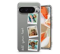 AMAZING Coque Personnalisée pour Google Pixel 9a - Personnalisable avec Votre Nom/Photo - TPU Souple - Qualité Premium, Design Durable Et Stylé - 3 Style Polaroid