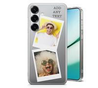 AMAZING Coque pour Samsung Galaxy A35 5G Personnalisée TPU Souple - Design Photo Texte - 2 Photos Style Polaroid