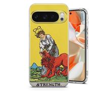 AMAZING Coque Tarot Carte La Force - Étui pour Google Pixel 6,7,8,9,10,a,Pro Series - Étui Transparent Anti-Choc TPU