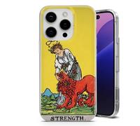 AMAZING Coque Tarot Carte La Force - Étui pour iPhone 6,7,8,X,XR,11,12,13,14,15,16,17, Air,e Series - Étui Transparent Anti-Choc TPU