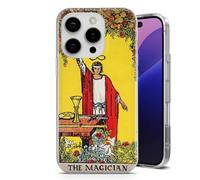 AMAZING Coque Tarot Carte Le Magicien - Étui pour iPhone 6,7,8,X,XR,11,12,13,14,15,16,17, Air,e Series - Étui Transparent Anti-Choc TPU