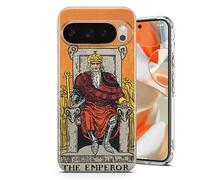AMAZING Coque Tarot Carte L'Empereur - Étui pour Google Pixel 6,7,8,9,10,a,Pro Series - Étui Transparent Anti-Choc TPU