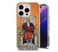AMAZING Coque Tarot Carte L'Empereur - Étui pour iPhone 6,7,8,X,XR,11,12,13,14,15,16,17, Air,e Series - Étui Transparent Anti-Choc TPU