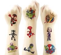 Amazing Friends Lot de 100 tatouages temporaires pour enfants Spidey et ses super amis 6 feuilles