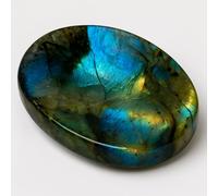 Amazing Gemstone Pierre anti-stress en labradorite pour le pouce, pierre d'anxiété, cristaux de guérison - Piedra Crystal Fidget pour cadeau, méditation, apaisement, relaxation, soulagement du stress