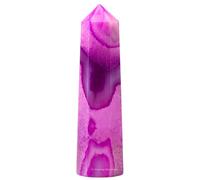 Amazing Gemstone Tour en cristal d'agate rose ~ Obélisque de point de guérison naturel pour Reiki et grille (5,1 à 7,6 cm)