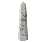 Amazing Gemstone Tour en cristal de howlite ~ Obélisque de point de guérison naturel pour Reiki et grille (5,1 à 7,6 cm)