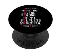 Amazing Loving Strong Happy Selfless Graceful Mother Day PopSockets PopGrip Adhésif