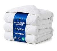 Amazinggirl Couette 140x200 cm - edredon été 1 ou 2 Personne et couettes pour lit sans Housse Blanche en Microfibre 140 x 200 cm Oeko-Tex