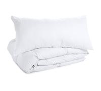 Amazinggirl Couette 200x135 cm - edredon Hiver 1 ou 2 Personne et couettes pour lit sans Housse Parure: Couette Blanche en Microfibre 135 x 200 cm avec Oreiller 40X80 cm Oeko-Tex