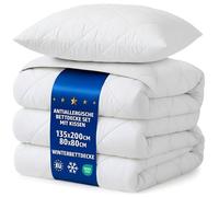 Amazinggirl Couette 200x135 cm - edredon Hiver 1 ou 2 Personne et couettes pour lit sans Housse Parure: Couette Blanche en Microfibre 135 x 200 cm avec Oreiller 80X80 cm Oeko-Tex