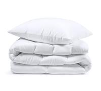 Amazinggirl Couette 200x135 cm - edredon Toutes Saisons 1 ou 2 Personne et couettes pour lit sans Housse Parure: Couette Blanche en Microfibre 135 x 200 cm avec Oreiller 80X80 cm Oeko-Tex