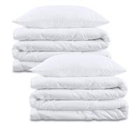 Amazinggirl Couette 200x140 cm - edredon Toutes Saisons 1 ou 2 Personne et couettes pour lit sans Housse Parure: 2 X Couette Blanche en Microfibre 140 x 200 cm avec 2 X Oreiller 80X80 cm Oeko-Tex