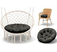 Amazinggirl Coussin Chaise Suspendu et rotin Jardin 60 cm - Rond Coussins de Fauteuil siège Suspendue et papasan papasan pour extérieur et intérieur Graphite Lin écologique