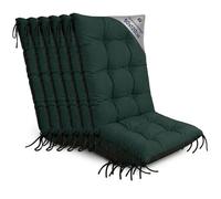 Amazinggirl Coussin Fauteuil Jardin Dossier Haut Set: 6X 50x120 cm - Coussins pour Chaises de Jardin & Fauteuil Extérieur Vert Coussin Chaise Exterieur Épais 10 cm avec Attaches