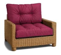 Amazinggirl Coussin Lounge Mobilier Jardin Coussin de siège 60x60 cm - Dossier Rattan Idéal pour Balcon terrasse Salon extérieur Confort Durable Coussins épais Bordeaux